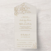 Ivory Line Art Floral All In One Einladung (Innen Boden)