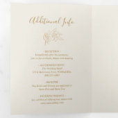 Ivory Line Art Floral Dreifach Gefaltete Einladung (Innen Erste Seite)
