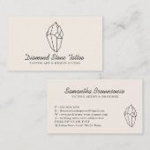 Ivory Linen Color Stone Diamond Visitenkarte (Vorne/Hinten)