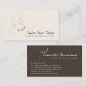 Ivory Linen Colour Collar Knochen Tattoo Visitenkarte (Vorne/Hinten)