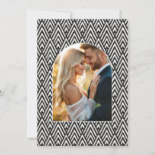Ivory Linen & Jet Black Art Deco Wedding Photo Einladung (Rückseite)