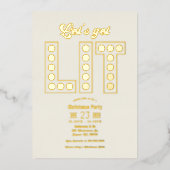 Ivory Luxe Let's Get Lit Retro Christmas Party Folieneinladung (Vorderseite)