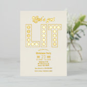 Ivory Luxe Let's Get Lit Retro Christmas Party Folieneinladung (Stehend vorne)