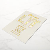 Ivory Luxe Let's Get Lit Retro Christmas Party Folieneinladung (Gedreht)