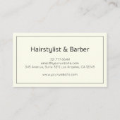Ivory Luxury Personalized Monogram Letter Name Visitenkarte (Rückseite)