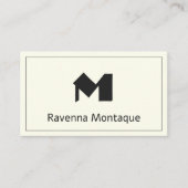 Ivory Luxury Personalized Monogram Letter Name Visitenkarte (Vorderseite)