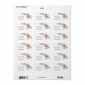 Ivory Magnolia 3D Flowers |  Wedding Adressaufkleber (Vorne)