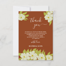 Ivory Magnolia Blume Rusty Wedding Dankeschön Kart Dankeskarte