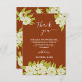 Ivory Magnolia Blume Rusty Wedding Dankeschön Kart Dankeskarte (Vorne/Hinten)