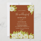 Ivory Magnolia Blume Rusty Wedding Einladung (Vorderseite)