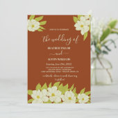 Ivory Magnolia Blume Rusty Wedding Einladung (Stehend Vorderseite)