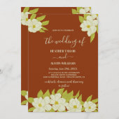 Ivory Magnolia Blume Rusty Wedding Einladung (Vorne/Hinten)