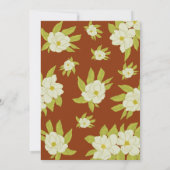 Ivory Magnolia Blume Rusty Wedding Einladung (Rückseite)