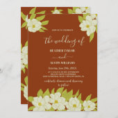 Ivory Magnolia Blume Rusty Wedding Einladung (Vorne/Hinten)
