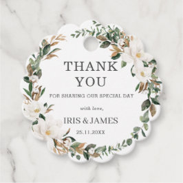 Ivory Magnolia Blumengrün Hochzeit Vielen Dank Geschenkanhänger