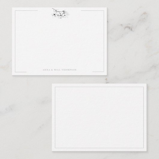 Ivory Magnolia Einfache Klasse Mitteilungskarte (Vorne/Hinten)