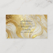 Ivory Marble and Gold Glitter Business Card Visitenkarte (Rückseite)
