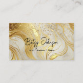 Ivory Marble and Gold Glitter Business Card Visitenkarte (Vorderseite)