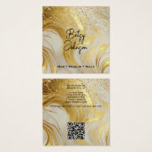 Ivory Marble and Gold Glitter Salon Business Card (Vorne & Hinten)