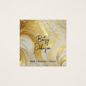 Ivory Marble and Gold Glitter Salon Business Card (Vorderseite)