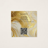 Ivory Marble and Gold Glitter Salon Business Card (Rückseite)