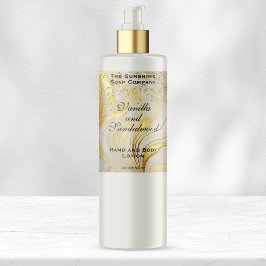 Ivory Marble & Gold Glitter Cosmetics Bottle Label Rechteckiger Aufkleber
