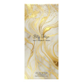 Ivory Marble & Gold Glitter Rack Card Price List Werbekarte (Hinten)