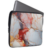 Ivory Marble with Crimson & Gold Veins Laptopschutzhülle (Vorne Rechts)