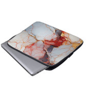 Ivory Marble with Crimson & Gold Veins Laptopschutzhülle (Vorne Knopf)