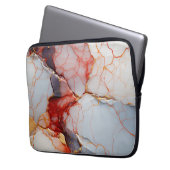 Ivory Marble with Crimson & Gold Veins Laptopschutzhülle (Vorderseite Links)