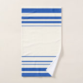 Ivory Marine Blue Stripes Polka Dots Badhandtuch Set (Handtuch)