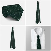 Ivory Micro Floral Dark Green Tie Krawatte