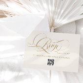 Ivory Minimal Elegante Calligrafy Wedding RSVP Karte