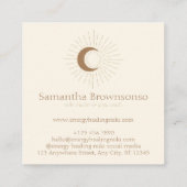 Ivory Minimal Modern Celestial Sun Moon Quadratische Visitenkarte (Rückseite)