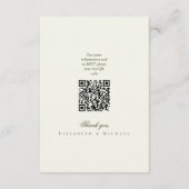 Ivory Minimalist Boho Script Wedding Details Begleitkarte (Rückseite)