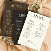 Ivory Minimalist Boho Script Wedding Menu