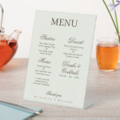 Ivory Minimalist Boho Wedding Menu Sockelschild (In Situ)