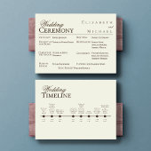 Ivory Minimalist Boho Wedding Program Timeline Menükarte