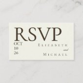 Ivory Minimalist Boho Wedding RSVP Response Card Begleitkarte (Vorderseite)