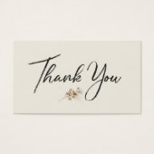 Ivory Minimalist Botanical Thank You Discount Card (Vorderseite)