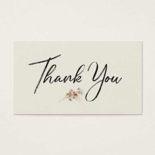 Ivory Minimalist Botanical Thank You Discount Card (Vorderseite)