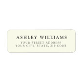 Ivory Minimalist Elegant Return Stickers (Vorne)