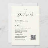Ivory Minimalist Modern Elegant QR Code Wedding  Einladung (Rückseite)