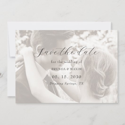Ivory Minimalist Photo Wedding Save The Date (Vorderseite)