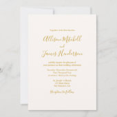 Ivory Minimalist Simple Script Wedding Photo Einladung (Vorderseite)
