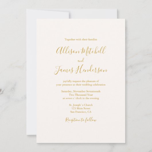 Ivory Minimalist Simple Script Wedding Photo Einladung (Vorderseite)