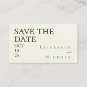 Ivory Minimalist Wedding Boho Save the Date QRCode Begleitkarte (Vorderseite)