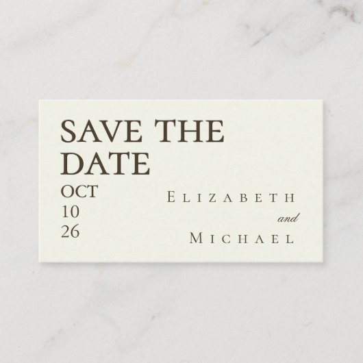 Ivory Minimalist Wedding Boho Save the Date QRCode Begleitkarte (Vorderseite)