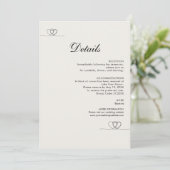 Ivory Modern Chic Wedding Details Enclosure Card Einladung (Stehend Vorderseite)