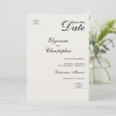 Ivory Modern Chic Wedding Save The Date Einladung (Stehend Vorderseite)